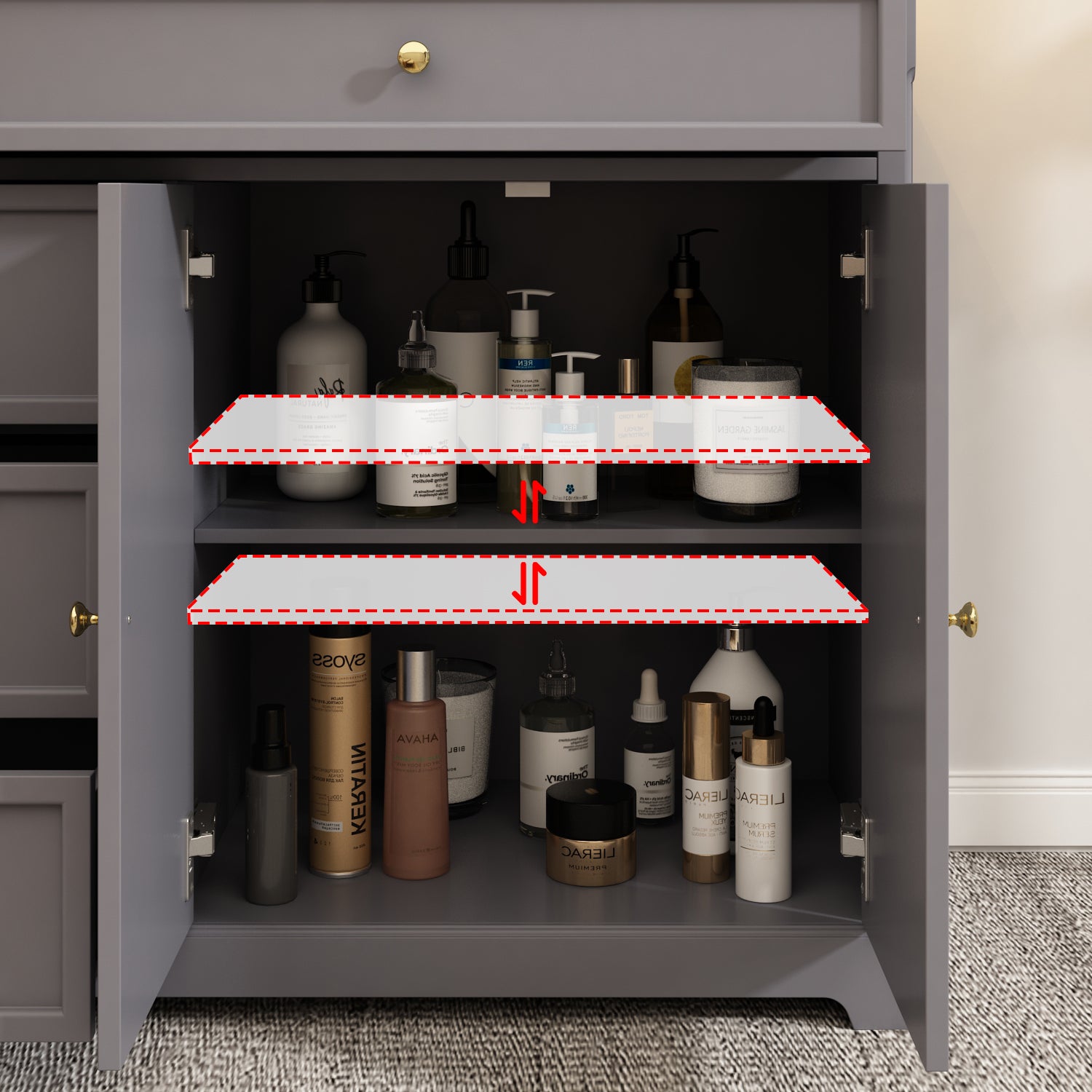 Modern Sideboard Buffet Cabinet with Drawers & Doors - Stylish Storage Solution for Dining Room, Living Room & Entryway Organization