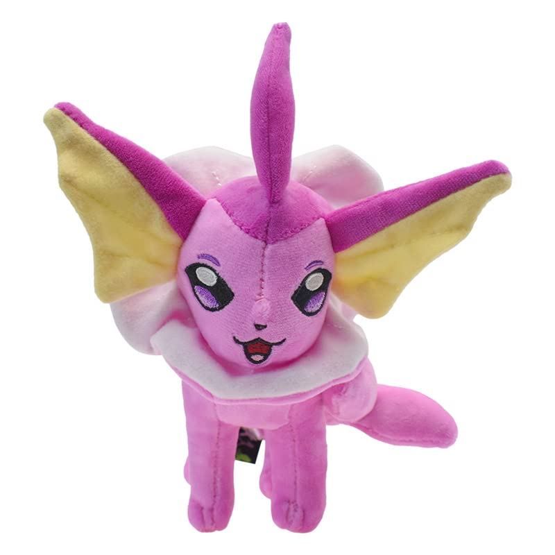 Shiny Vaporeon Plush Doll - 8 Inch Soft Anime Stuffed Animal Figure, Cute Espeon & Sylveon Collection, Perfect for Anime Fans, Gift for Kids, Birthday Party Decor, Pokemon Bedroom Decor