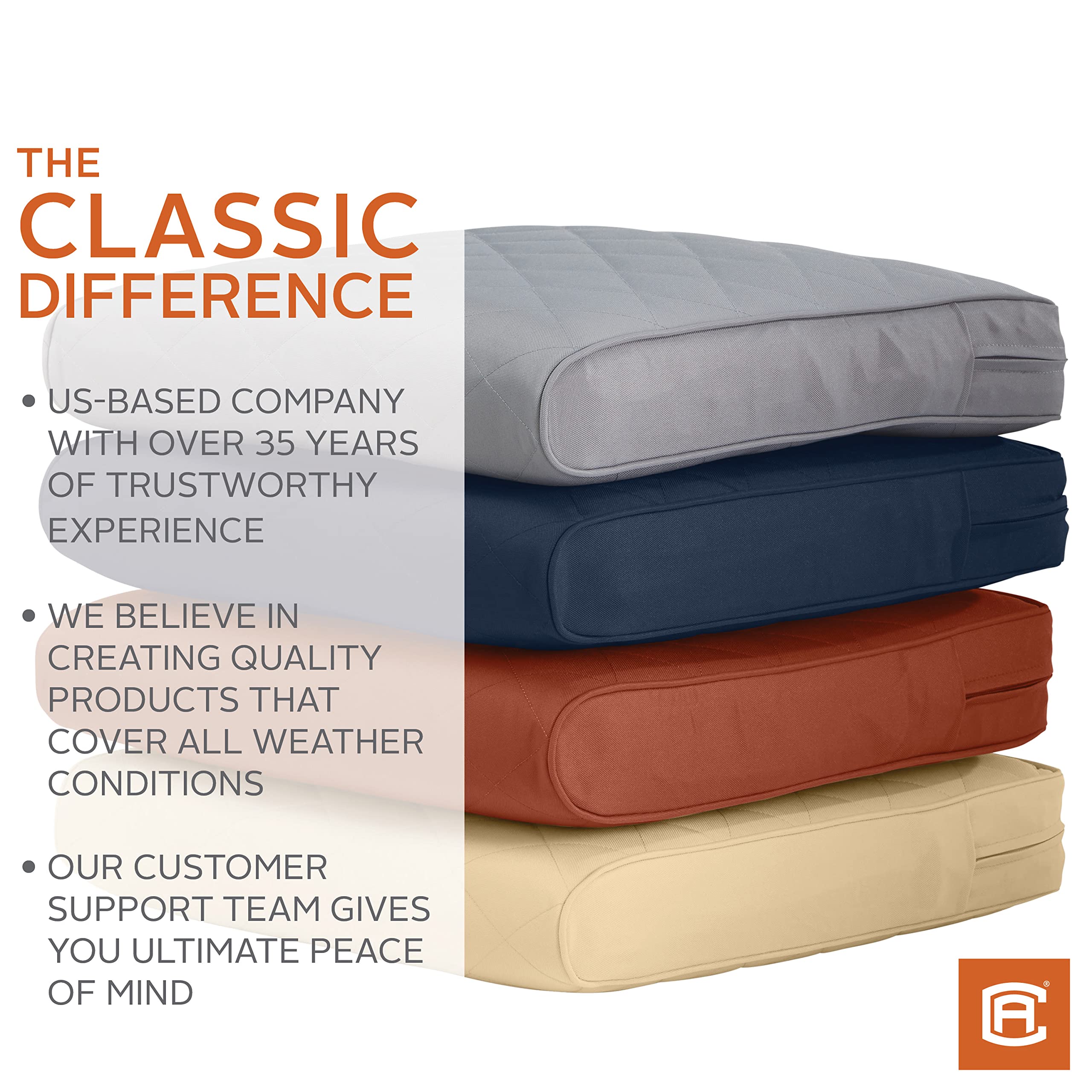 Classic Accessories Montlake Outdoor Chaise Lounge Cushion - 72 x 21 Inch FadeSafe, Water-Repellent, Quilted Spice - Perfect for Poolside, Patio, and Garden Relaxation