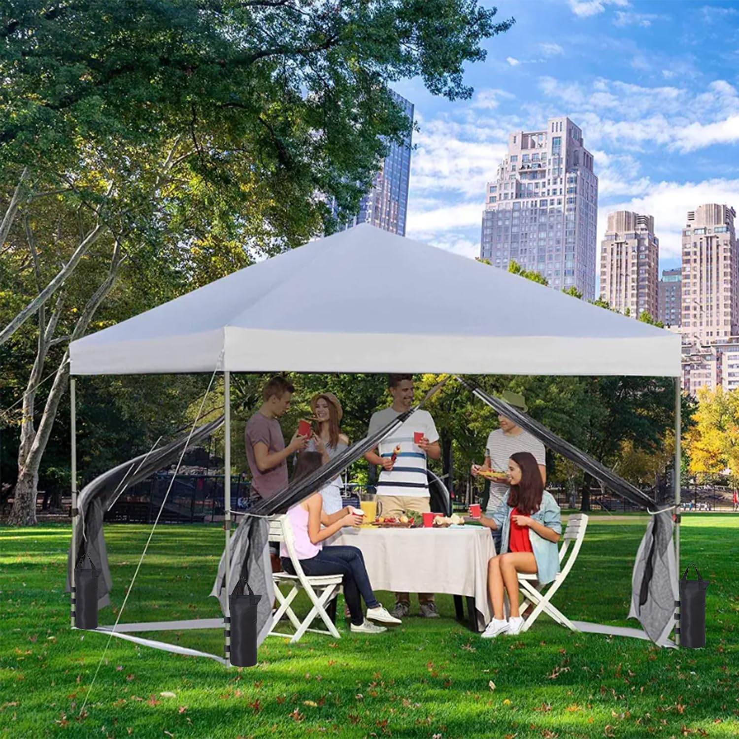 Heavy Duty Canopy Weights Set - Sand Bags for Pop Up Canopy Tents & Gazebos - Secure Outdoor Event Tent Leg Weights (Sand Not Included) - Perfect for Weddings, Markets & Beach Parties