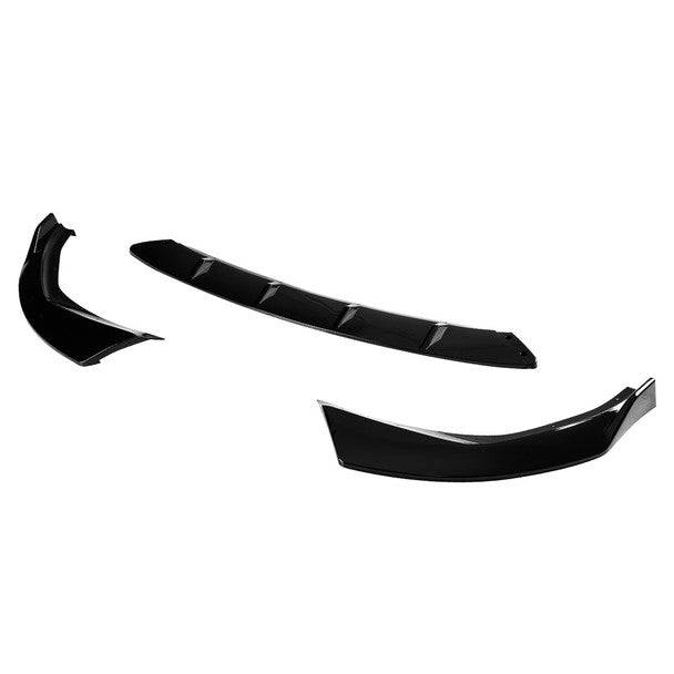 2019-2022 BMW 3 Series G20 G21 M Sport/M340i Front Bumper Lip - Gloss Black Polypropylene 3PC Set - Perfect for Car Upgrades & Street Style Enhancement