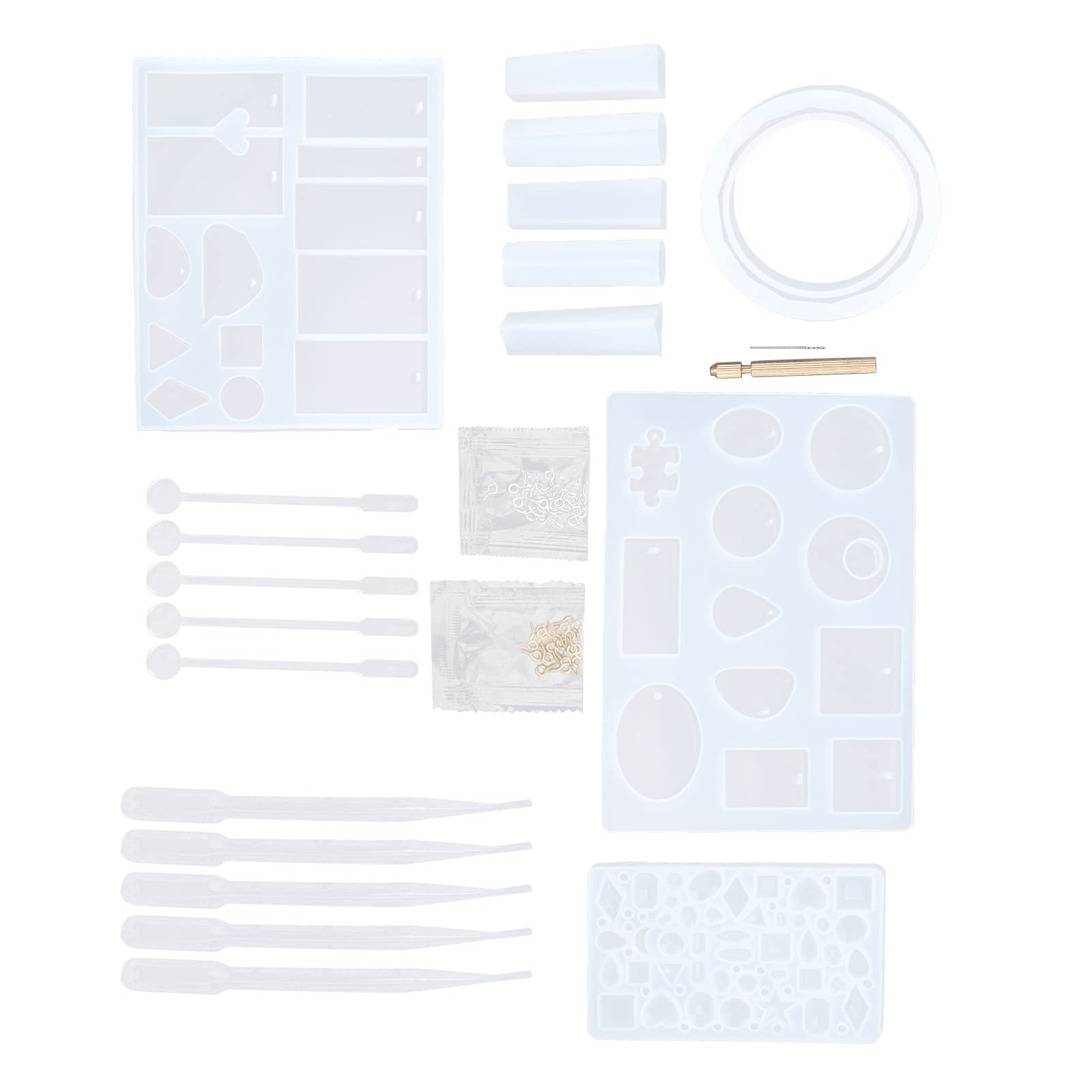 Premium Silicone Resin Jewelry Molds Kit - Easy Demold DIY Craft Molds for Pendants, Earrings & Charms (Perfect for Handmade Jewelry, Gifts & Craft Projects)