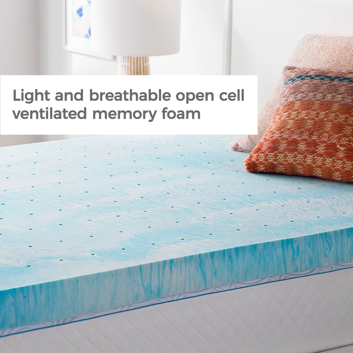 LINENSPA 4 Inch Gel Swirl Memory Foam Mattress Topper - Cooling Gel Infused for Pressure Relief - CertiPUR-US Certified - Twin XL Size - Perfect for Hot Sleepers & Back Pain Relief - Bedroom, Guest Room & Dorm Essentials