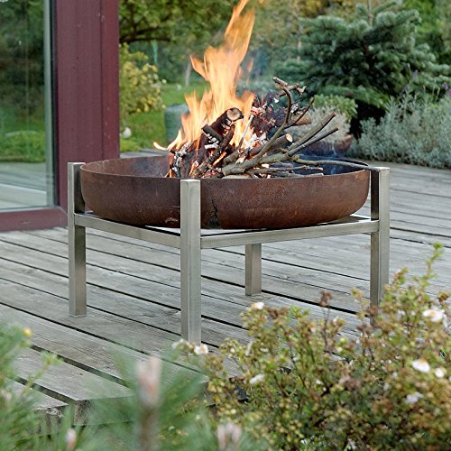 Curonian Parnidis Solid Steel Tall Fire Pit - Outdoor Camping, Backyard Bonfire, Patio Heating - Durable & Rust-Resistant