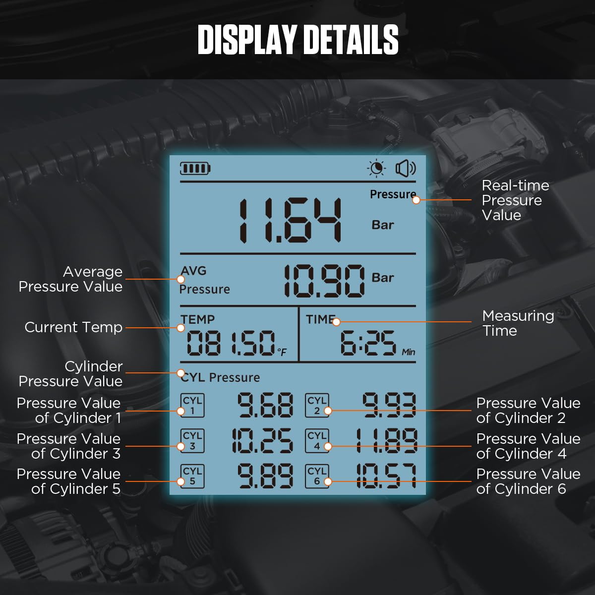 **Digital Engine Compression Tester Kit 0-426.6 PSI - Petrol & Automotive Cylinder Pressure Gauge - Accurate Diagnostic Tool for Car, Motorcycle & Small Engine Repair**    *(Perfect for Mechanics, DIY Enthusiasts & Auto Shops – Diagnose Engine Issues, Check Cylinder Health & Optimize Performance!)*