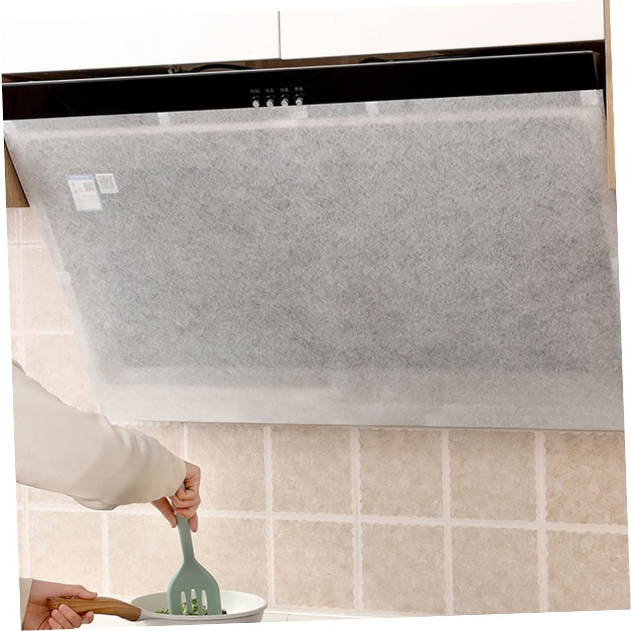 OSALADI 3-Pack Range Hood Filter Replacement - Non-Woven Greaseproof Paper for Kitchen Exhaust Hoods (White) | Durable Oil Shield Stickers for Stove Ventilation & Cooking Protection