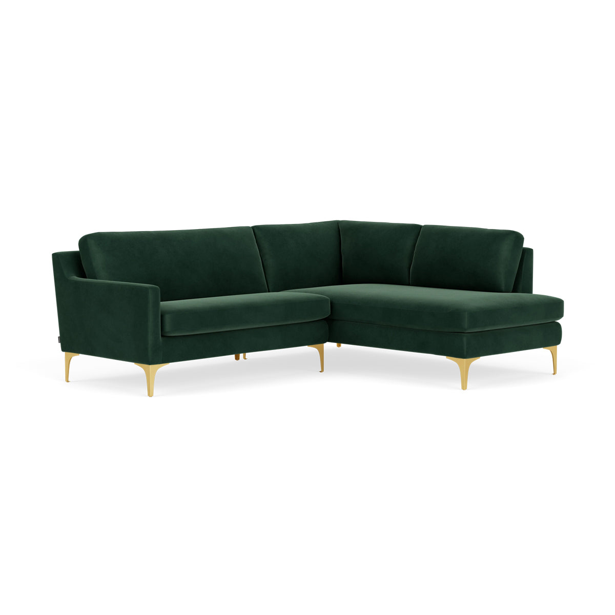 Luxury Velvet Right Corner Sofa - Modern Sectional Couch for Living Room, Small Space & Apartment | Comfortable & Stylish Home Decor