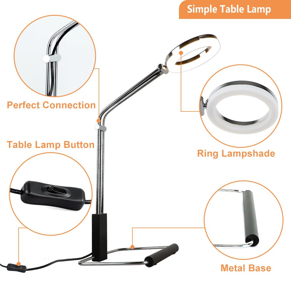 Depuley Minimalist Desk Lamp - Adjustable Angle 5W LED Warm Light, Modern Industrial Table Lamp with Plug-in Cord for Study, Office, Art & Work Lighting | Stable Base | Perfect for Home Office, Bedroom Nightstand & Reading Nook