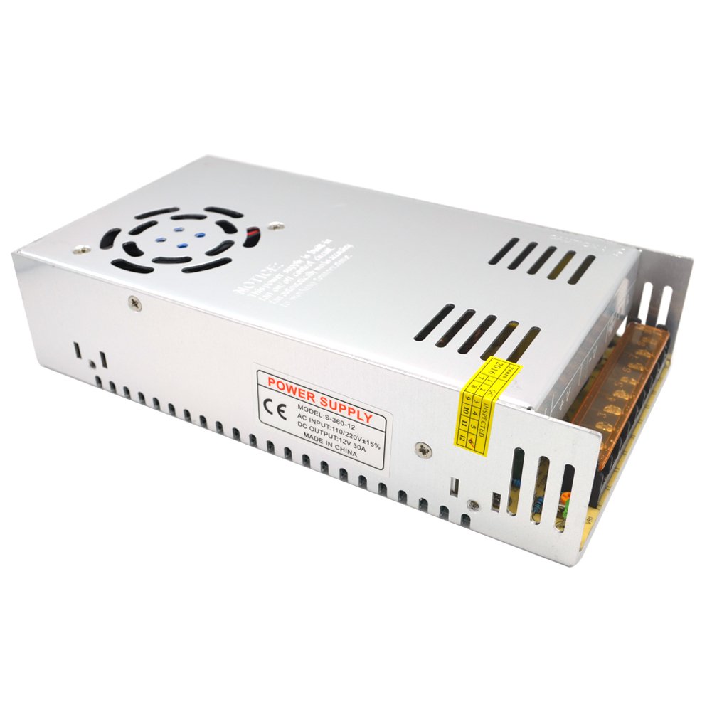 12V 30A Universal Regulated Switching Power Supply - 360W AC to DC Converter for LED Strip Lights, CCTV Cameras, Radios & Computer Projects - Perfect for Home, Office & DIY Electronics Applications