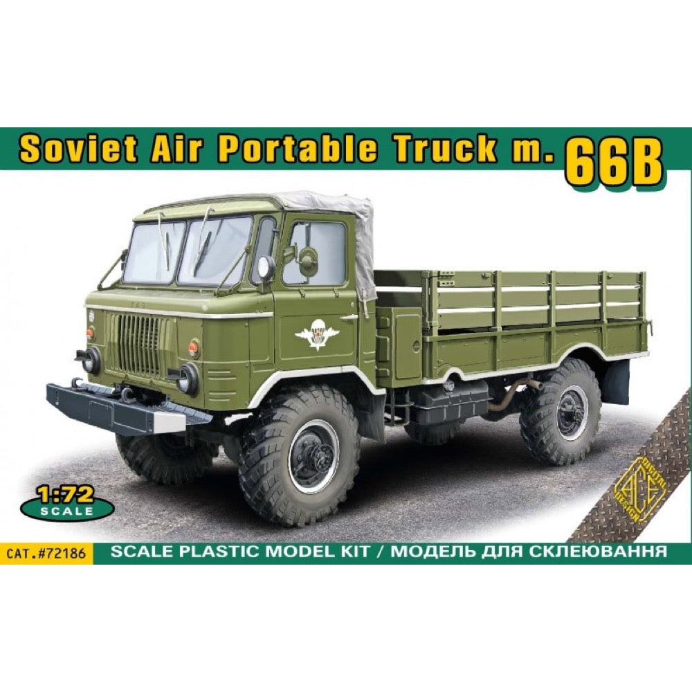 1/72 Scale Russian GAZ-66B Military Air Portable Truck Model Kit - ACE Models 72186 - Perfect for Military Dioramas, Wargaming & Collectors