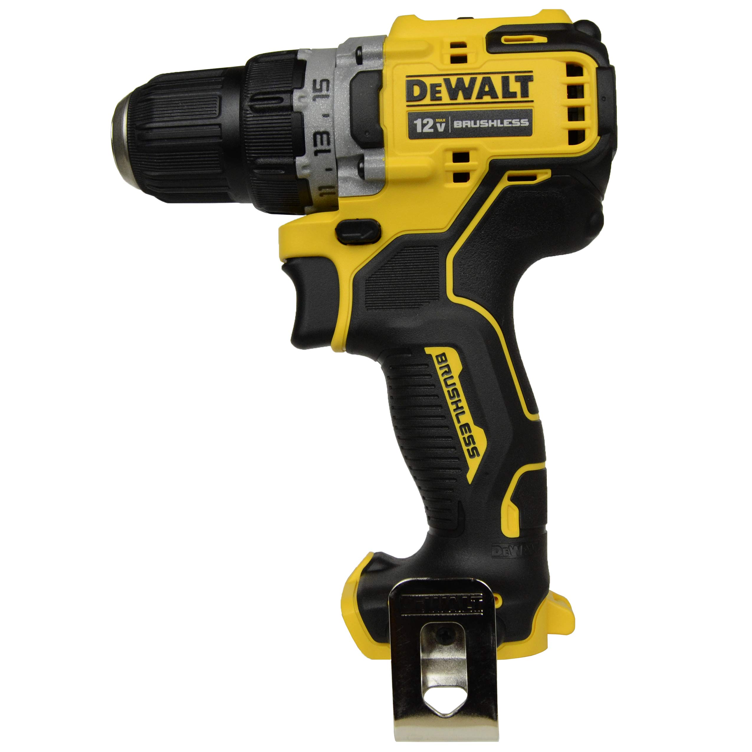 DEWALT DCD701 12V MAX Brushless 3/8-Inch Cordless Drill Driver - Compact Power Tool for Home DIY, Woodworking & Construction Projects