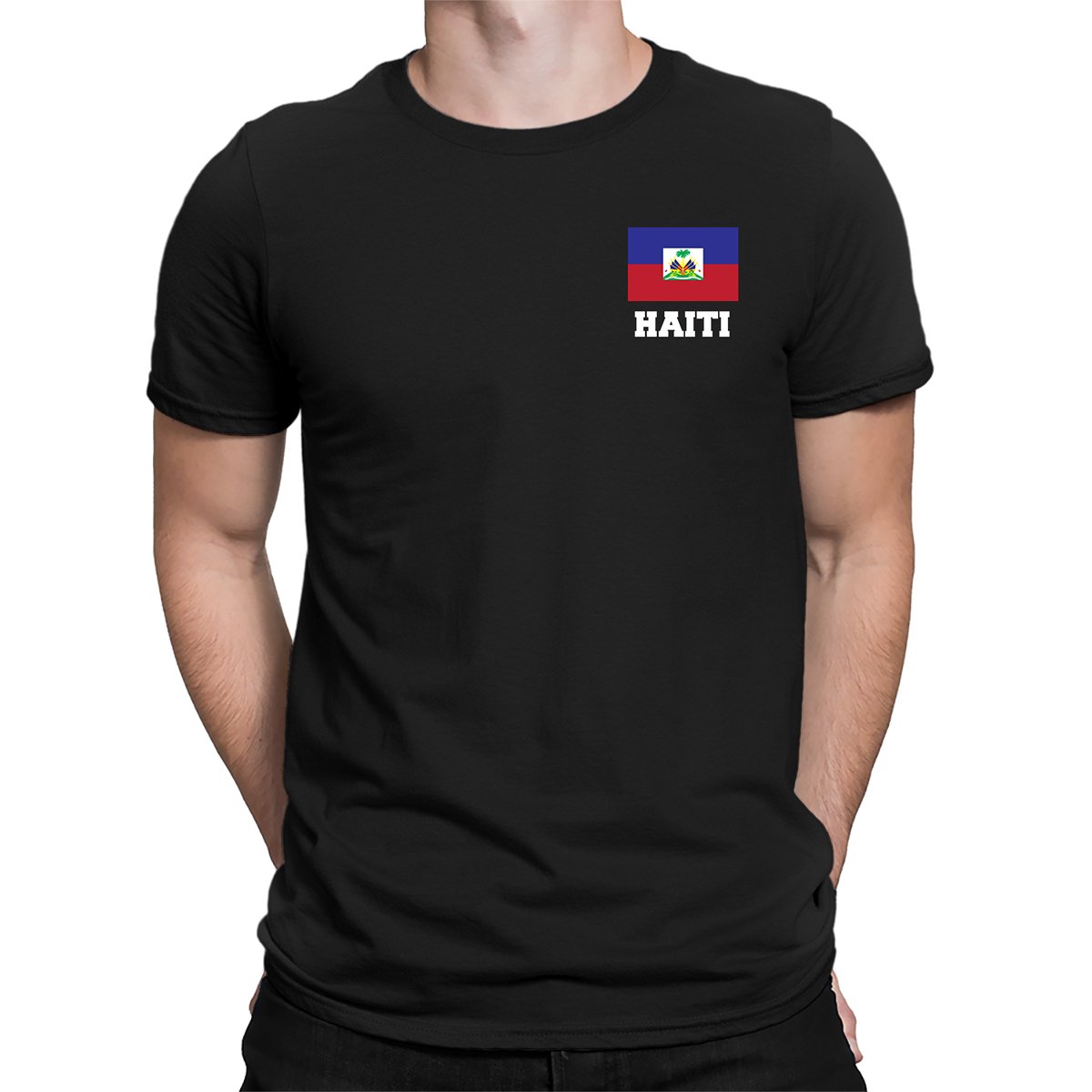 SpiritForged Apparel Haiti Flag Patriotic Men's T-Shirt - Comfortable Cotton Tee for Casual Wear & National Pride