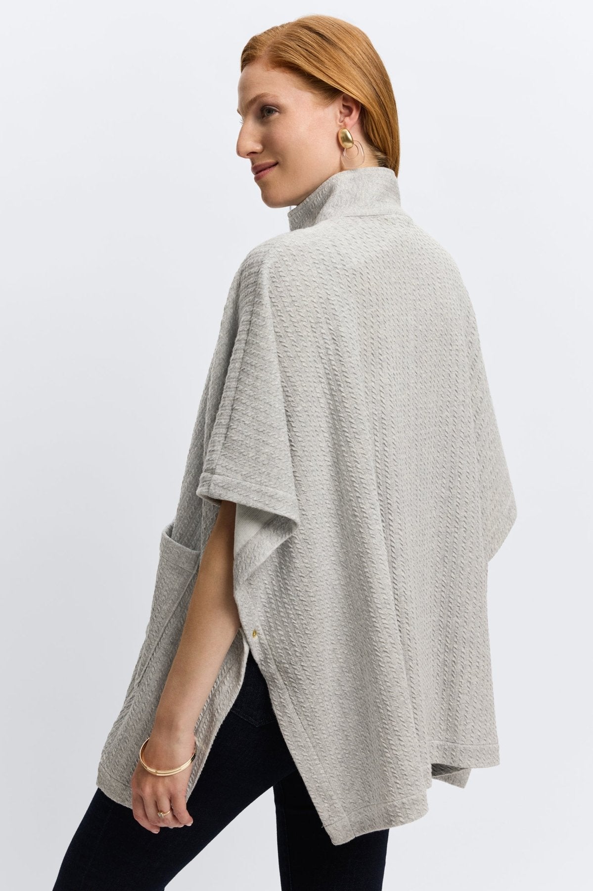 Aspyn Cable Knit Cape Tunic Sweater for Women - Cozy Winter Pullover with Hood - Perfect for Casual Outings, Office Wear & Holiday Outfits