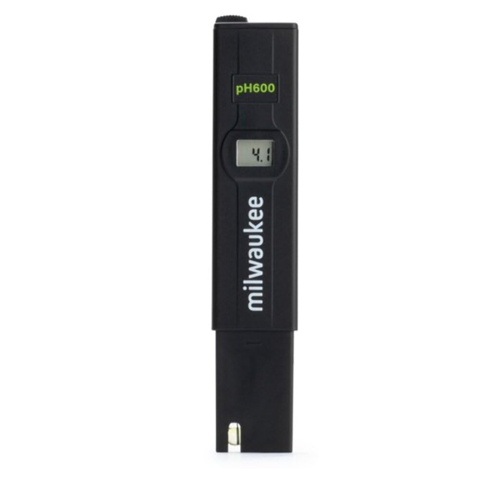 Milwaukee pH600 AQ Digital Water pH Meter - High Accuracy pH Tester for Aquariums, Pools, Hydroponics & Drinking Water - Perfect for Home, Lab & Outdoor Use