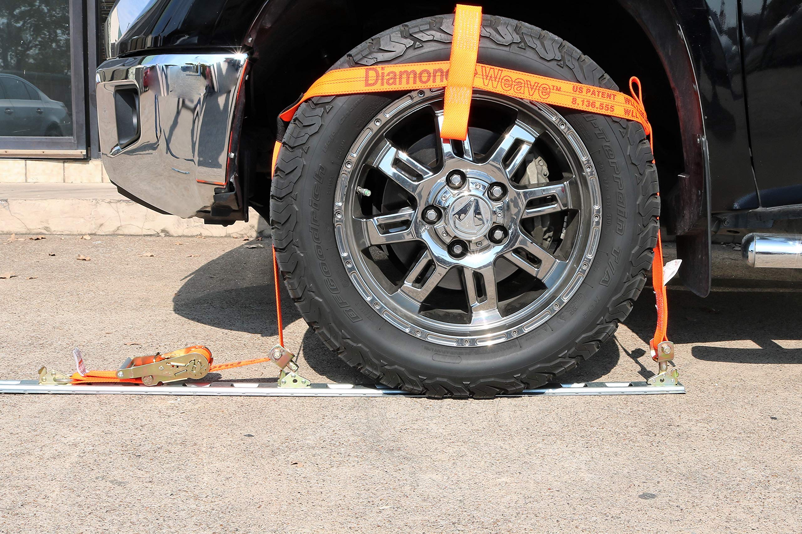 4 Pack Orange Diamond Weave Fully Adjustable Tire Bonnet with Double E Track Swivel for UTV and ATV - Perfect for Off-Road Adventures, Camping & Vehicle Protection