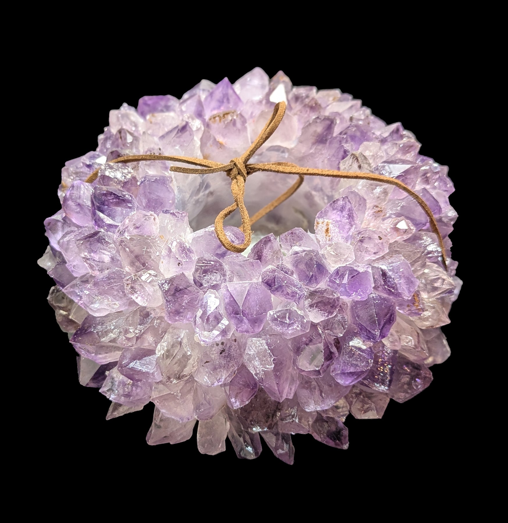 Large Amethyst Point Candle Holder - Natural Crystal Decor for Home, Meditation & Healing - Perfect for Yoga Rooms, Altars & Spiritual Spaces