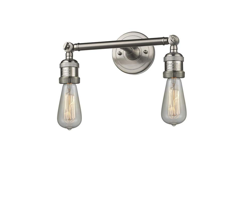 Franklin Restoration Collection 208-SN Two Light Bathroom Vanity Set in Pewter, Nickel & Silver Finish - Elegant Lighting for Modern Bathroom Remodeling & Home Decor