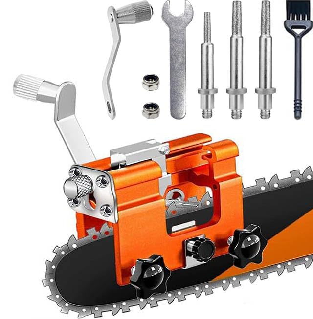 YLTIMER Chainsaw Sharpener Kit - Portable Chain Saw Sharpening Tool with 3 Sharpening Rods for 4