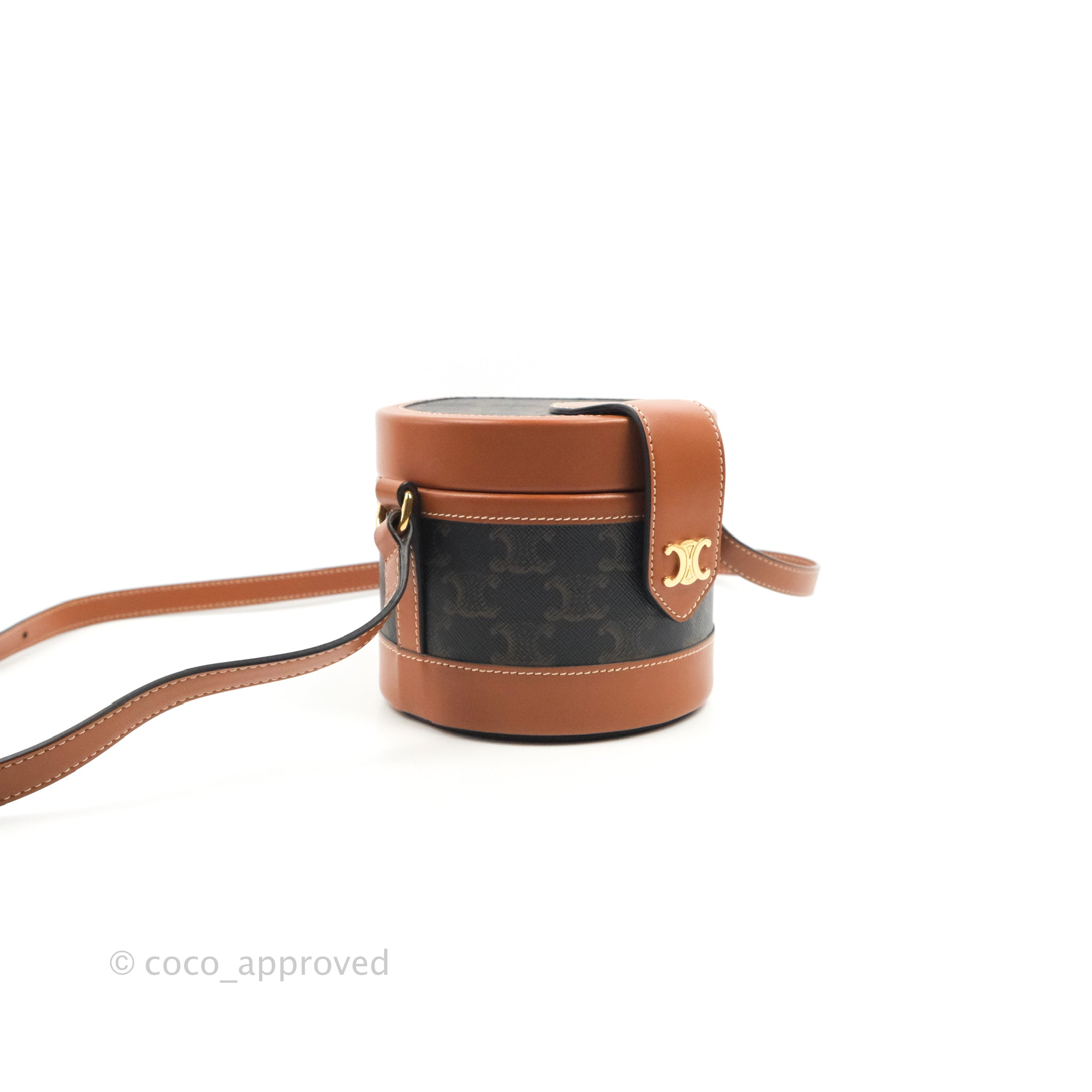 Celine Small Tambour Triomphe Canvas Shoulder Bag - Luxury Designer Handbag for Women | Perfect for Work, Travel & Everyday Use