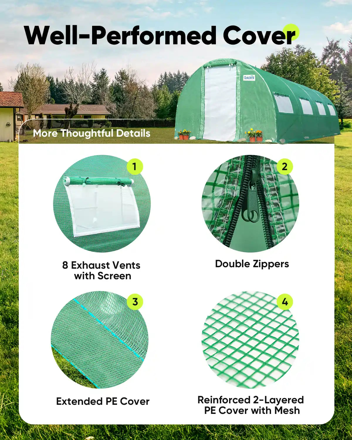 20' x 10' x 7' Heavy Duty Large Greenhouse Kit for Outdoor Gardening - Perfect for Growing Vegetables, Flowers & Plants All Year Round