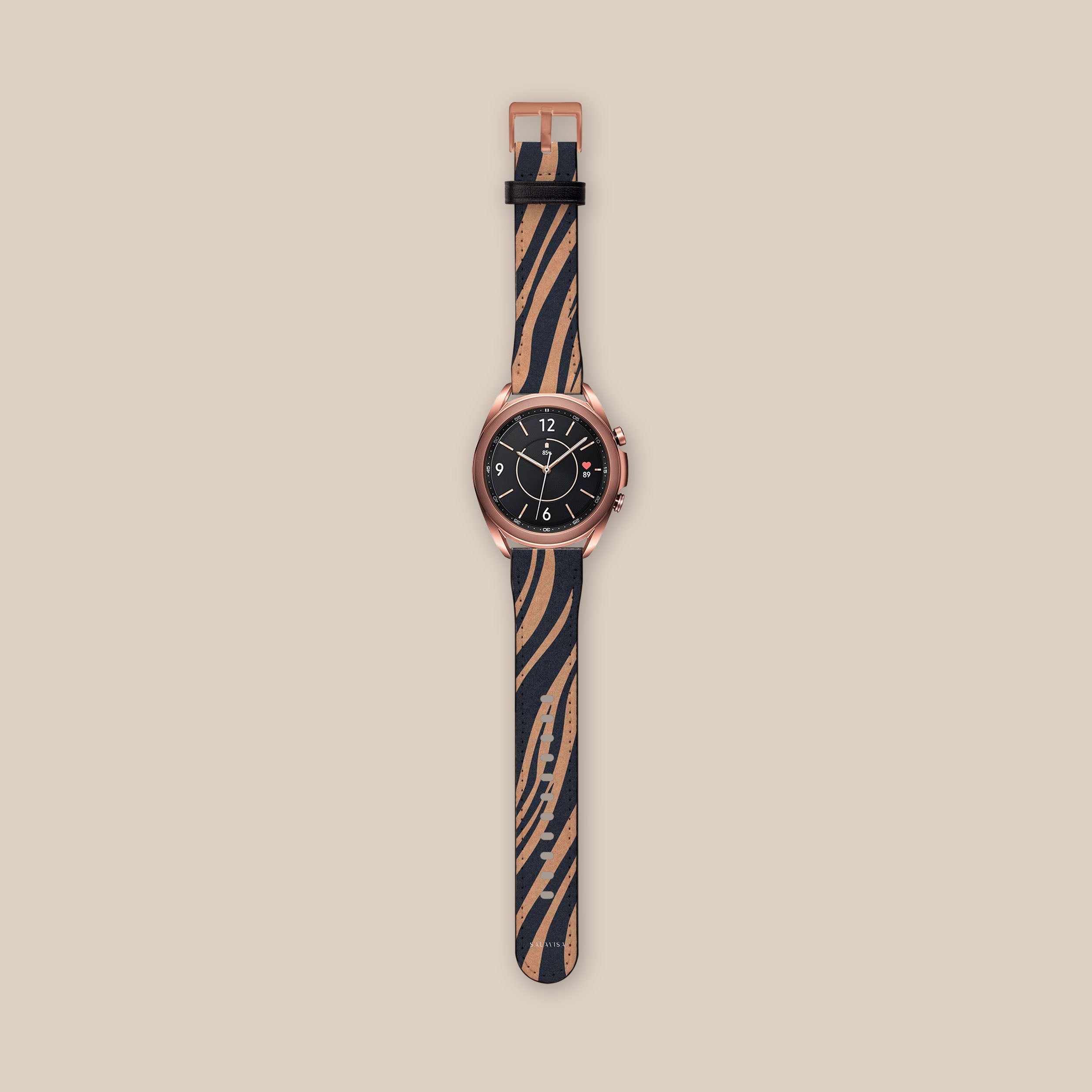 Premium Copper Zebra Galaxy Watch Band - Stylish & Durable Replacement Strap for Samsung Galaxy Watch - Perfect for Workouts, Office & Everyday Wear