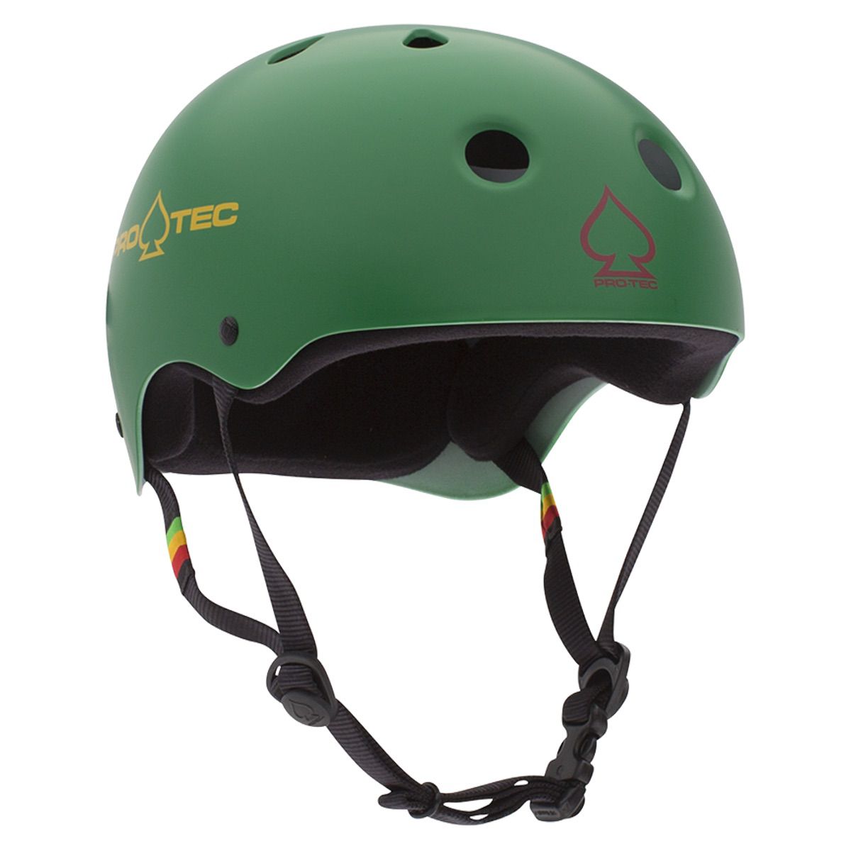 Protec Classic Skate Helmet - Matte Rasta Green - Certified Protective Gear for Skateboarding, BMX & Scooter Riding - Perfect for Park, Street & Vert Skating