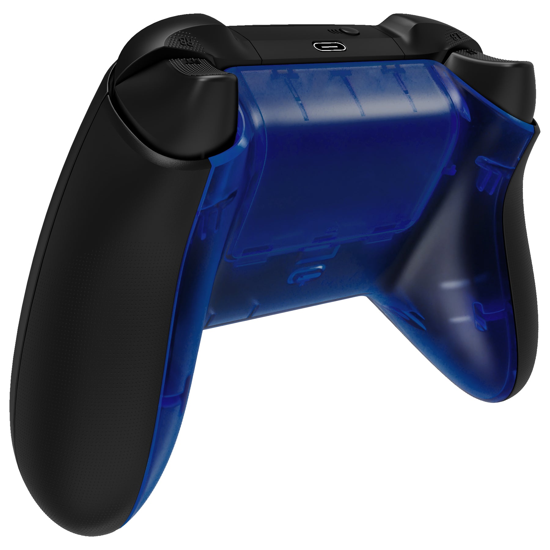 ExtremeRate Clear Blue Custom Bottom Shell & Battery Cover for Xbox Series S/X Controller - DIY Replacement Backplate for Xbox Core Controller Model 1914 - Perfect for Gaming Enthusiasts & Custom Mods (Controller & Side Rails Not Included) BX3M504