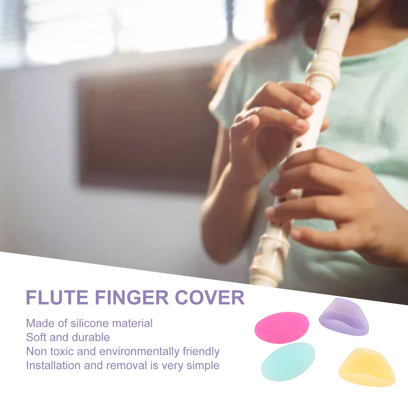 Soft Silicone Flute Thumb Rest Cushions - 4-Piece Finger Cover Set for Wind Instruments | Comfortable & Durable Flute Accessories for Practice & Performance