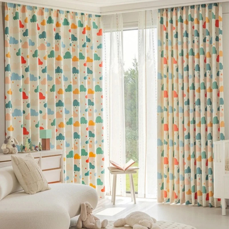 Whimsical Cloud Dreams Custom Nursery Room Curtains - Soft Blackout Window Drapes for Baby's Room Decor & Nursery Theme Ideas