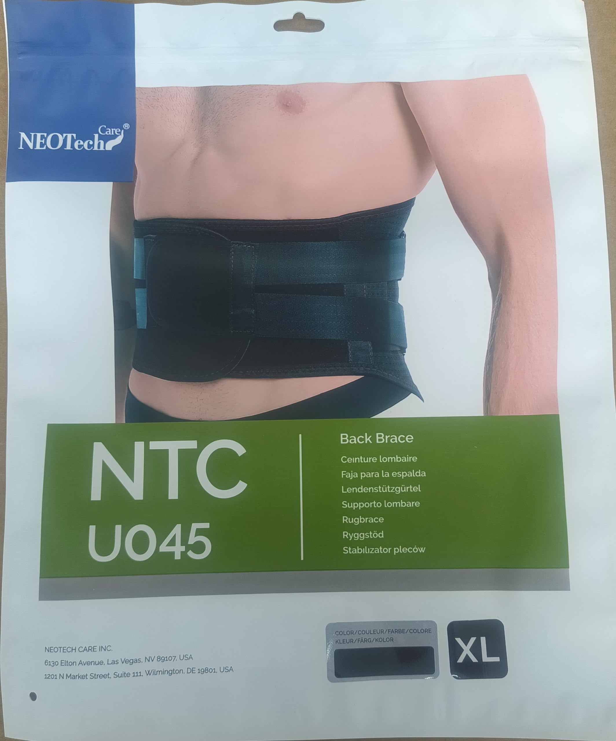 NeoTech Care Back Support Belt - Breathable & Adjustable Lower Back Brace for Men & Women - Double Pull Compression Straps for Pain Relief - Perfect for Workouts, Lifting & Back Pain (Black, Size XL)