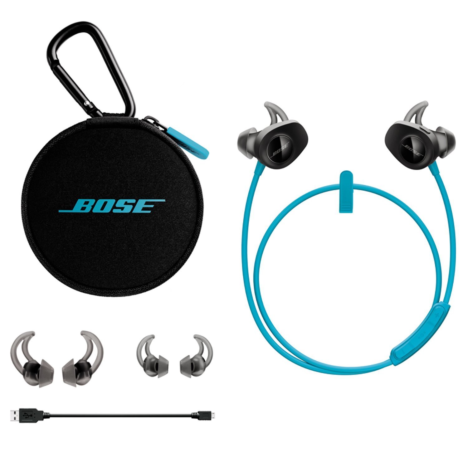 Bose SoundSport Wireless Bluetooth Headphones - Aqua Blue (Renewed Certified) | Sweatproof Sports Earbuds for Running, Gym & Workout | Noise Cancelling Headset for iPhone & Android