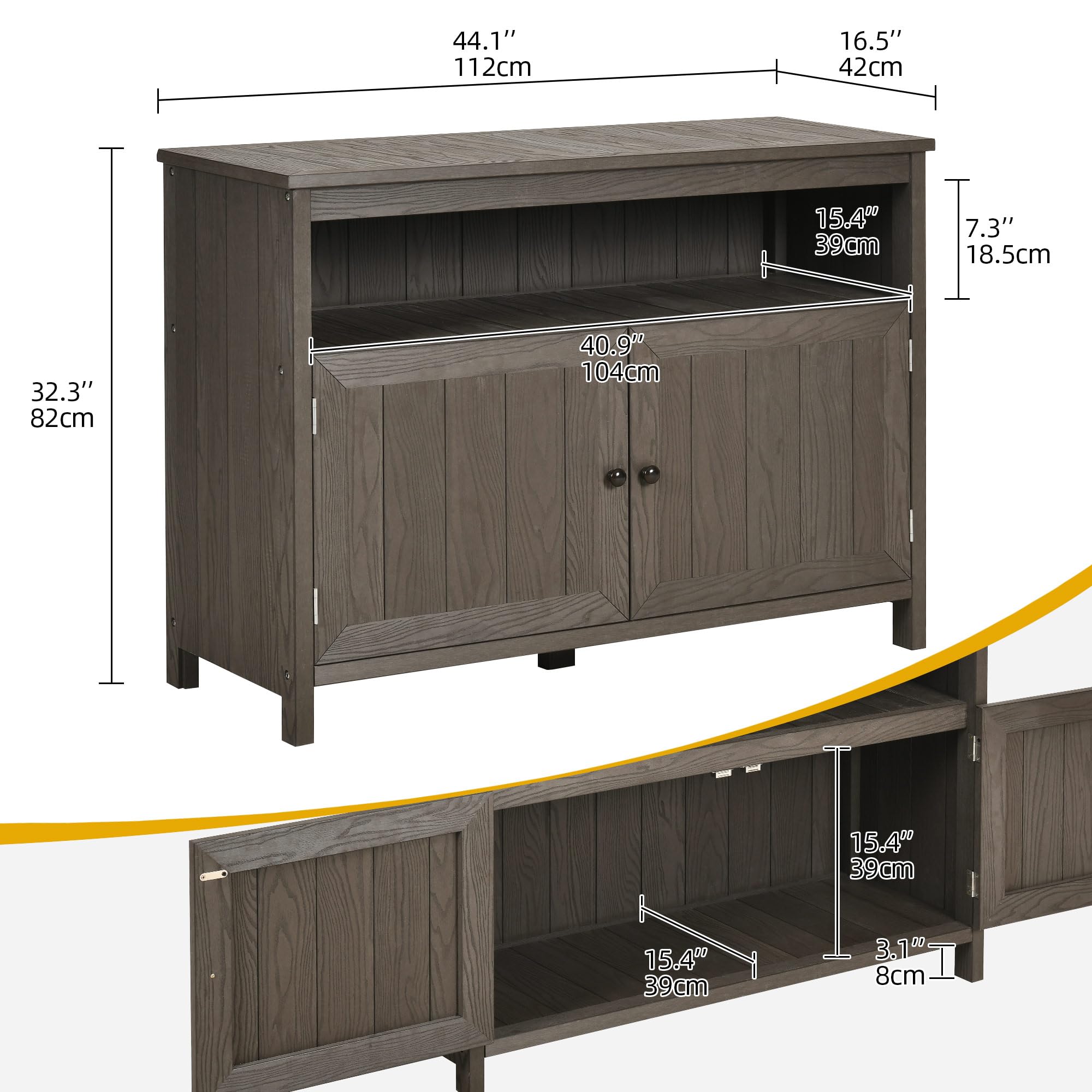 DWVO Poly Lumber Outdoor Sideboard - Weather Resistant Patio Bar Table with Storage Shelves, Espresso Cabinet for Poolside, Garden & Backyard Entertaining - Perfect for Outdoor Dining, BBQ Parties & Poolside Storage
