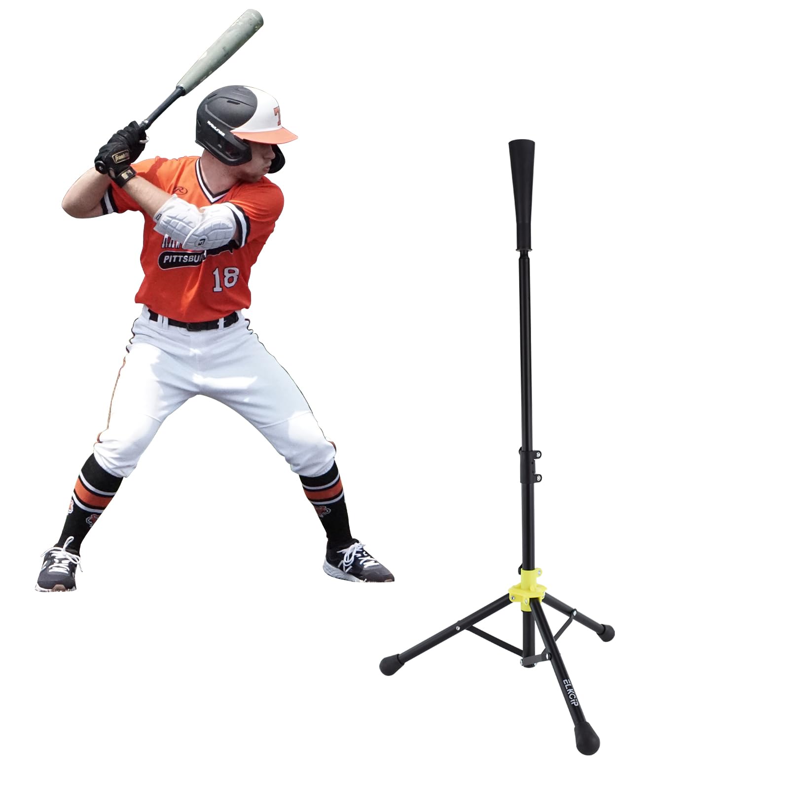Adjustable Baseball & Softball Batting Tee - Portable Hitting Practice Stand with Tripod Base & Carrying Bag for Youth & Adults - Perfect for Backyard Drills, Team Training & Batting Cage Sessions