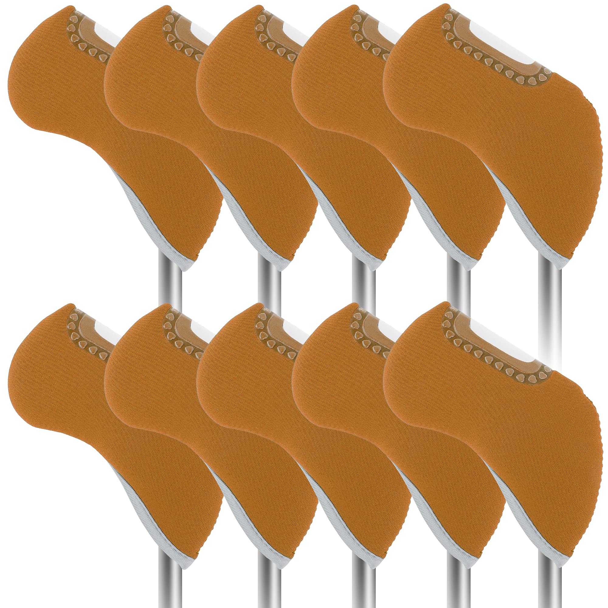 Premium Neoprene Golf Iron Head Covers Set of 10 with Clear Visibility Window - Universal Fit for Most Golf Clubs | Protect Your Irons During Play & Storage