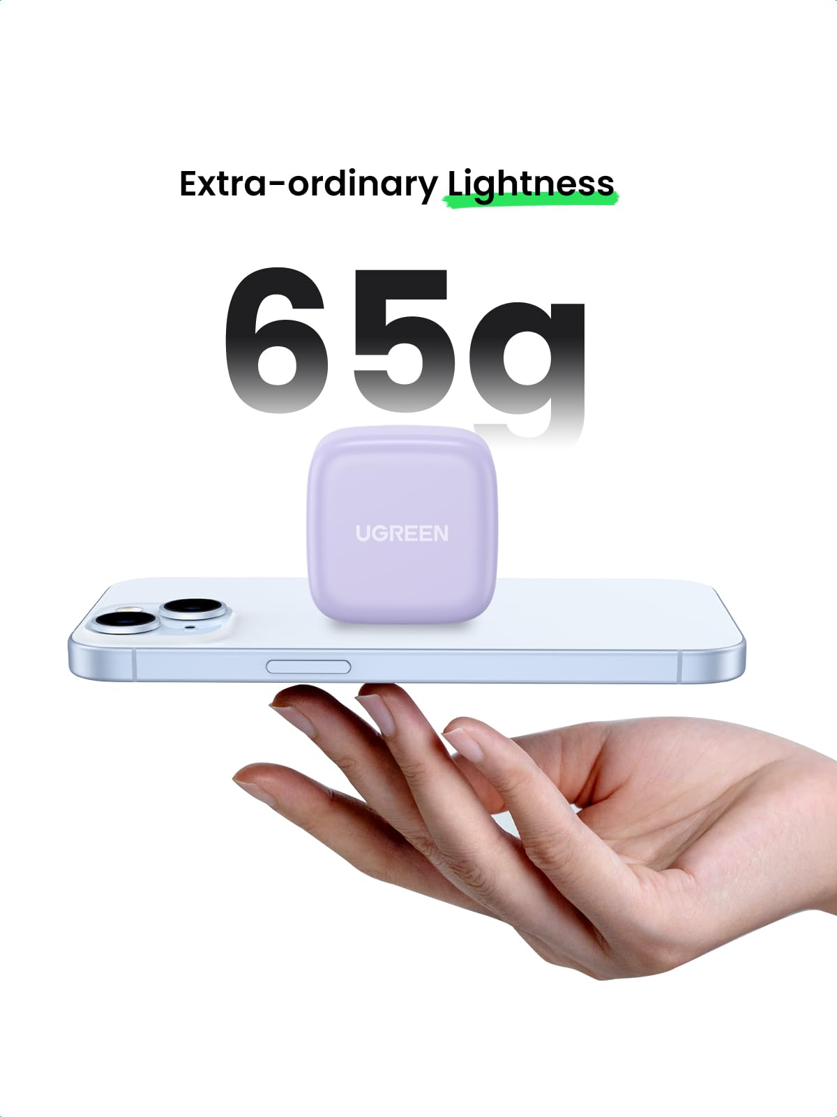 UGREEN 20W USB C Wall Charger, PD Fast Charging Power Adapter - Compatible with iPhone 16/15/14/13/12, iPad Air 5/Mini 6, Samsung Galaxy S24/S23, Google Pixel 9/8, Apple Watch 9 - Compact Purple Charger for Home, Office & Travel