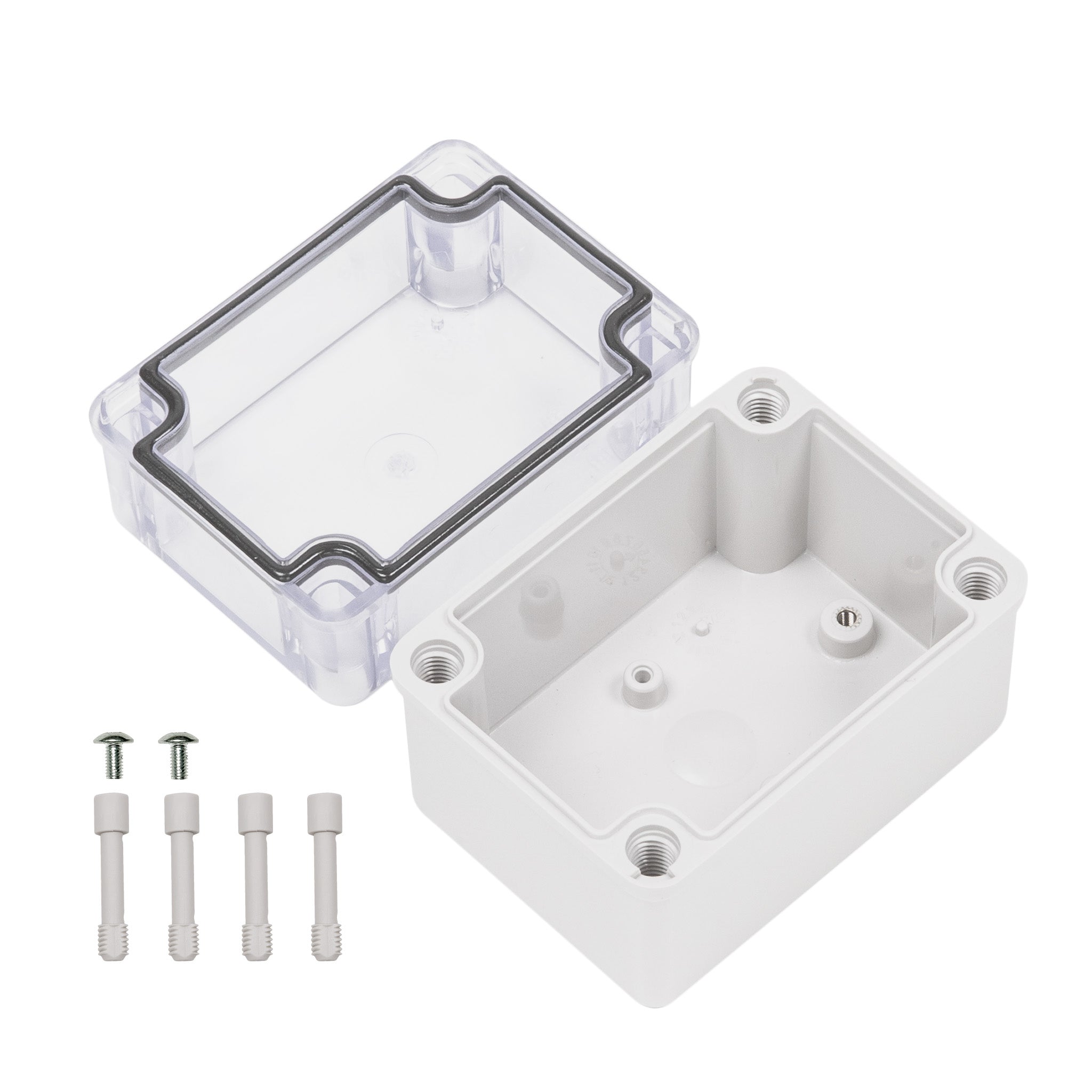 Boxco S Series 3.15 x 4.33 x 2.76 Inches (80 x 110 x 70mm) Waterproof Plastic Enclosure - IP67 & IK08 Rated ABS Housing with Clear Transparent Cover & Screw Mounting - Ideal for Outdoor Electronics, Industrial Equipment & DIY Projects