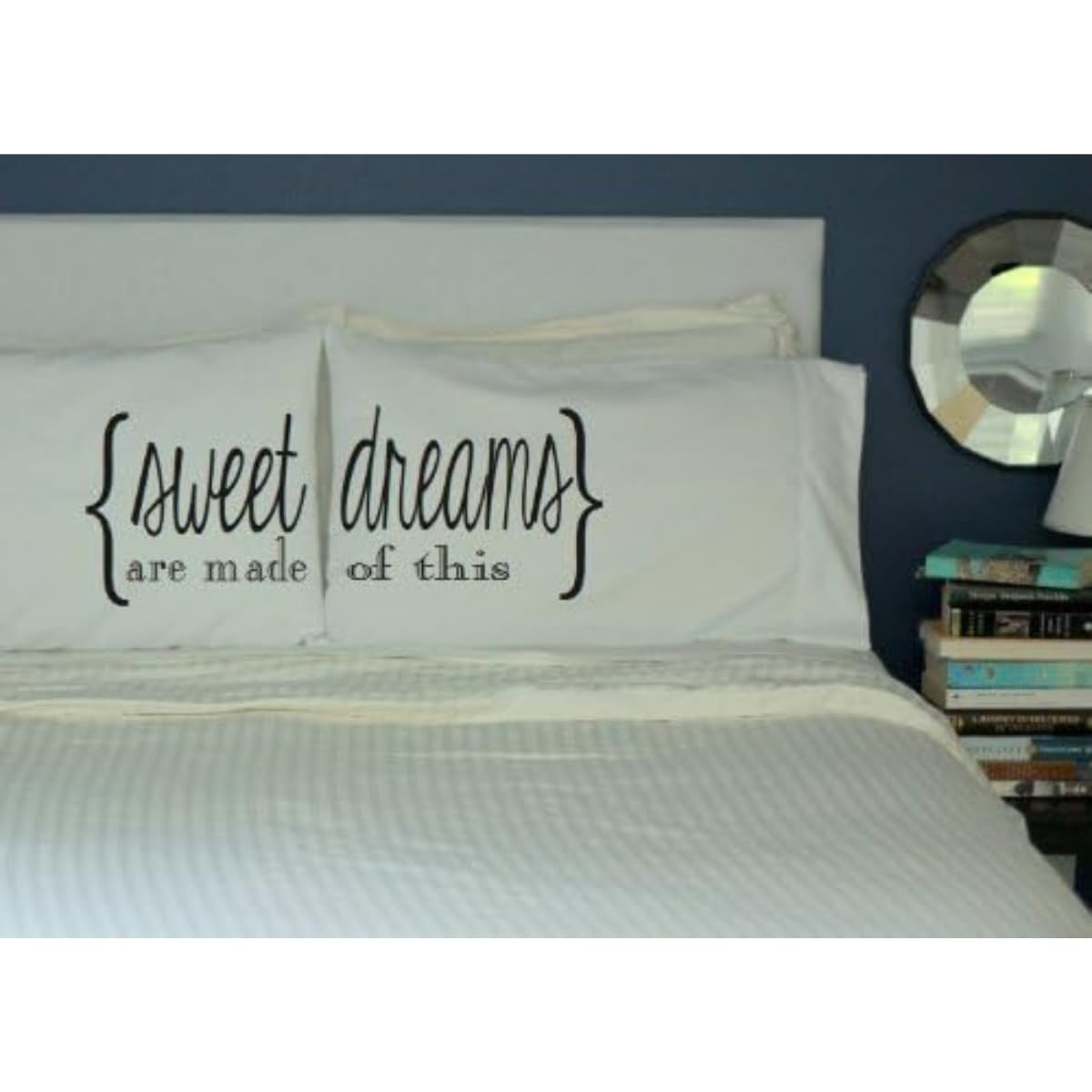 Sweet Dreams Pillowcases for Couples - 2 Pack Standard/Queen Size Soft Black Pillow Cases - Perfect for Guest Room, Bedroom & Home Decor