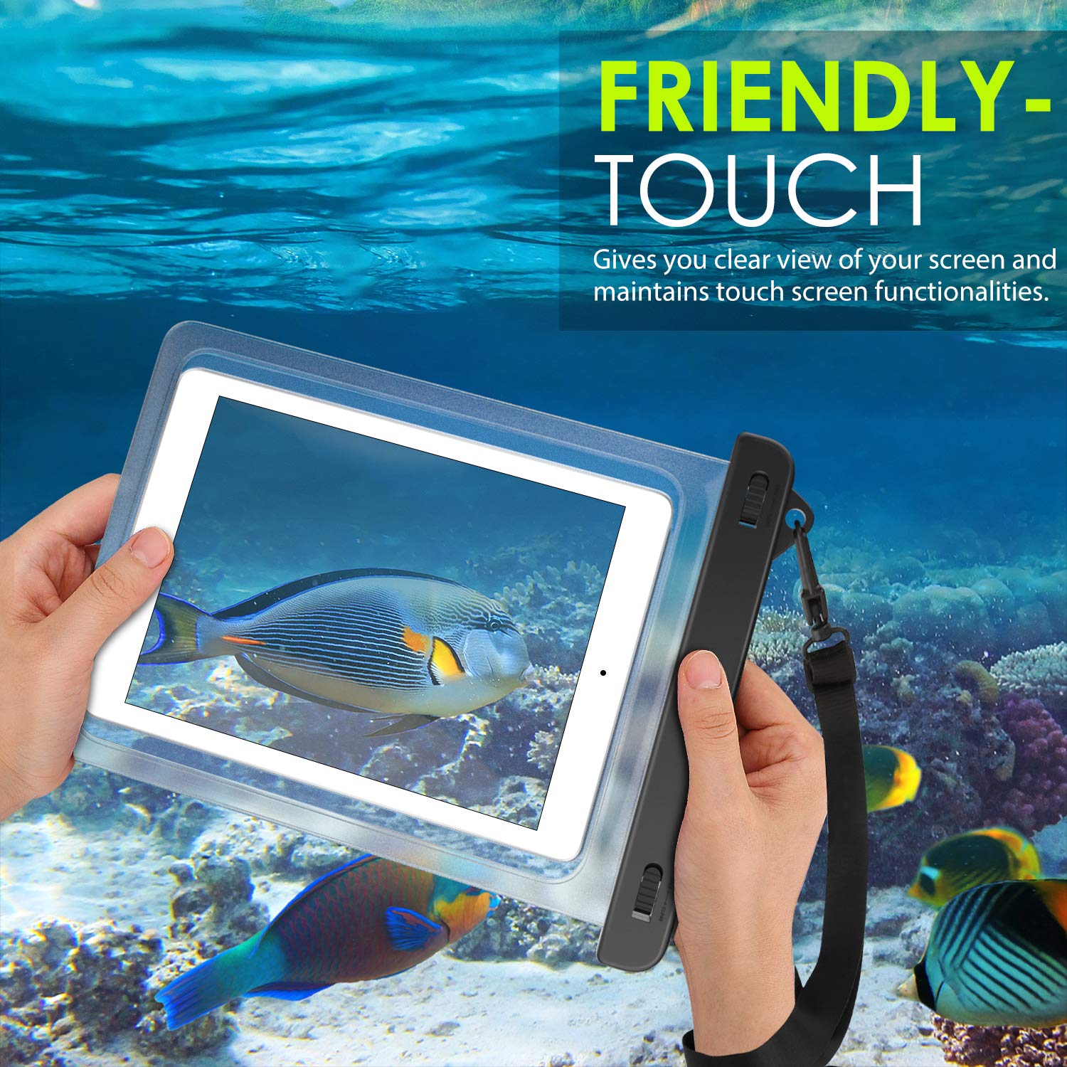 MoKo Waterproof Tablet Case - Universal Dry Bag for iPad 10th/Pro 11 2022/Air 5-2/10.2/Pro 10.5-9.7 & Samsung Tab S4/S3/S2/A 9.7/E 9.6 (Fits Up to 12