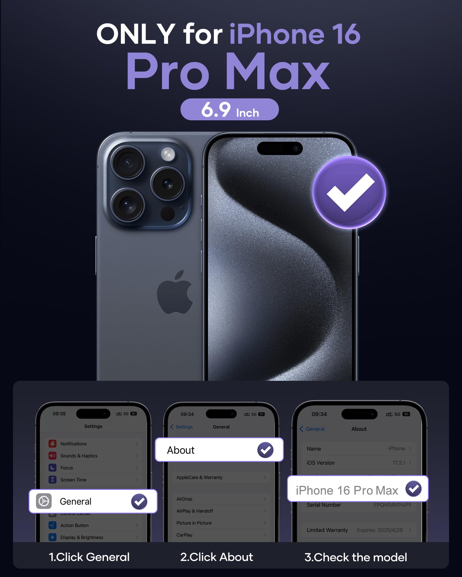 Vihibii Slim Magnetic Case for iPhone 16 Pro Max (6.9