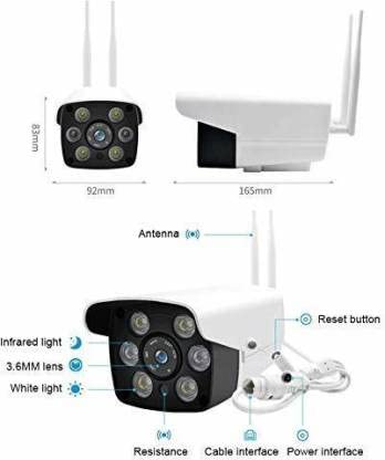FAVONE Bullet Wireless WiFi IP Camera 1080p Full HD - Smart Security Camera with Motion Detection, Night Vision & Two-Way Audio | Indoor/Outdoor Surveillance for Home, Office & Business (128GB, 1 Channel) | LAN & WAN Connectivity - V380 Pro Model