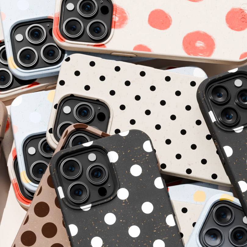 Black Polka Dot Confetti iPhone 16 Pro Max Case - Trendy Protective Phone Cover for Women & Men - Perfect for Parties, Events & Everyday Use