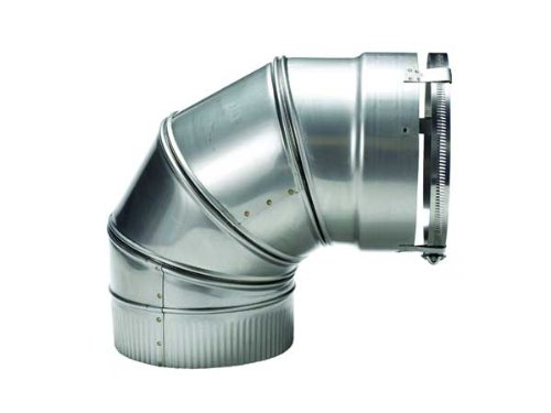 316Ti Stainless Steel Fixed Elbow for Flexible Chimney Liners - 8 Inch 90 Degree Elbow - Compatible with All Fuel Types (Wood, Gas, Oil) - Perfect for Fireplace, Stove & Furnace Venting Systems