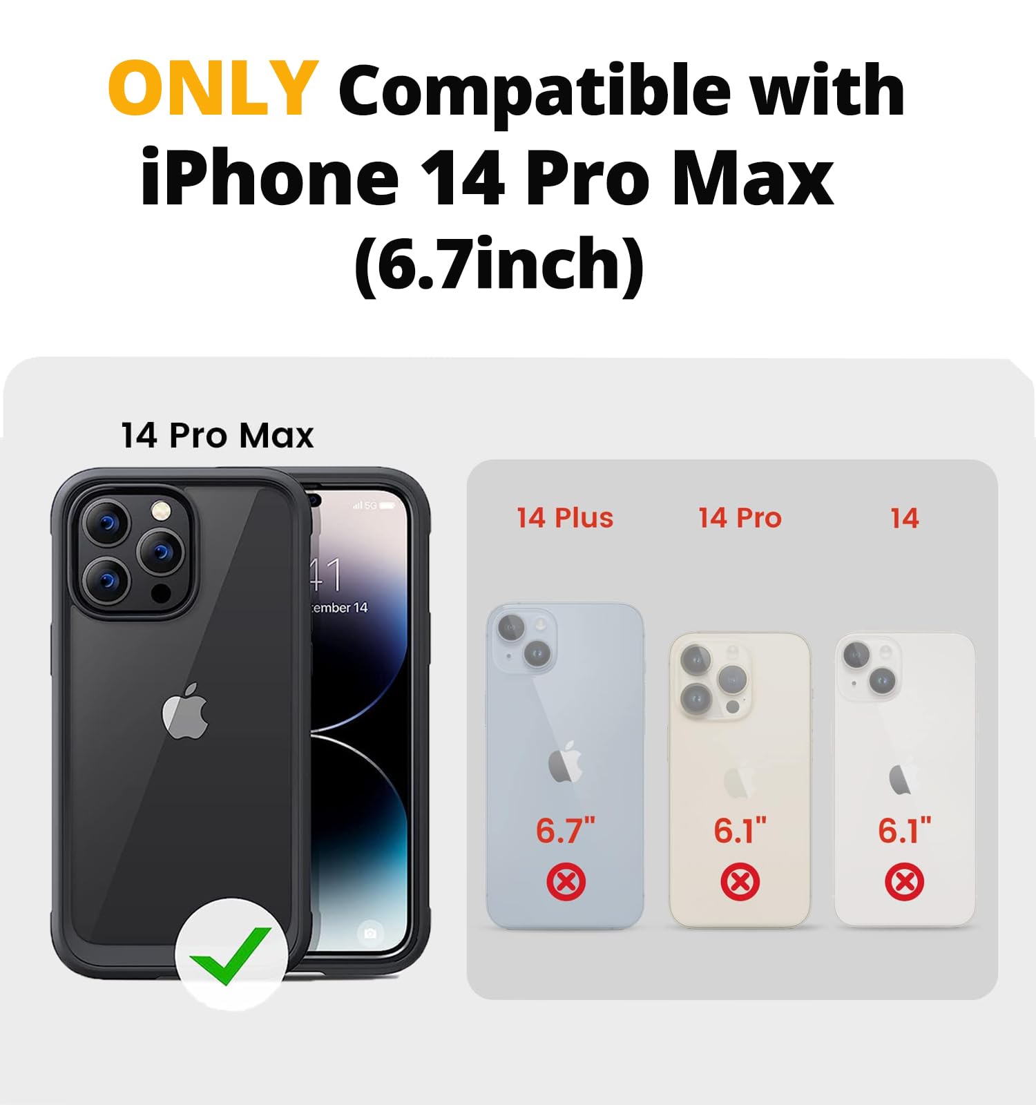 iPhone 14 Pro Max Privacy Case with 9H Tempered Glass Anti-Spy Screen Protector - 100% Touch Sensitivity, Full Body Protection, MagSafe & Wireless Charging Compatible (Black) - Perfect for Office, Travel & Secure Mobile Banking