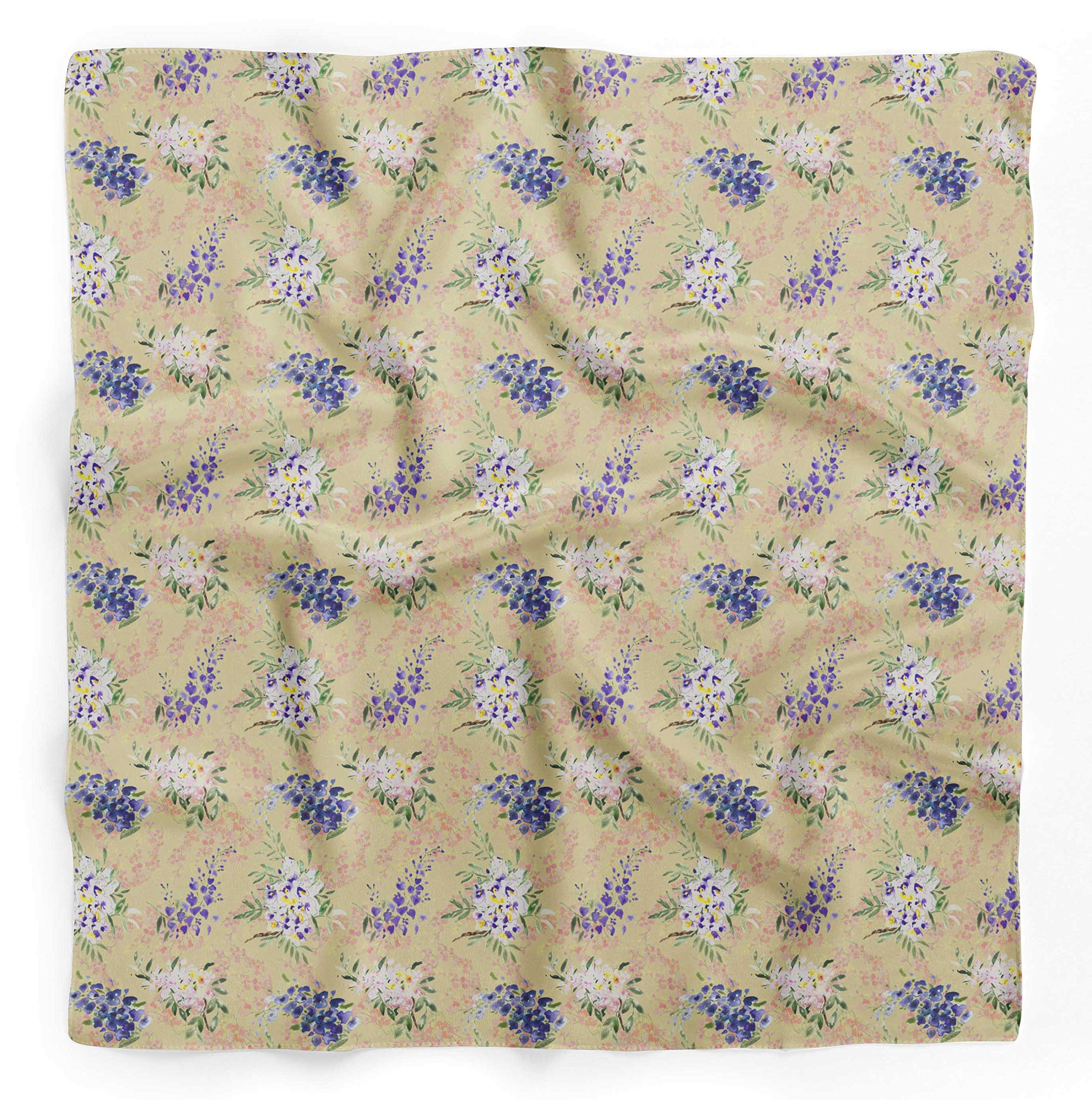 Bimba Printed Pure Silk Scarf - Women's Versatile Hair Wrap, Neck Scarf & Head Bandana for Fashion Accessories, Travel & Special Occasions