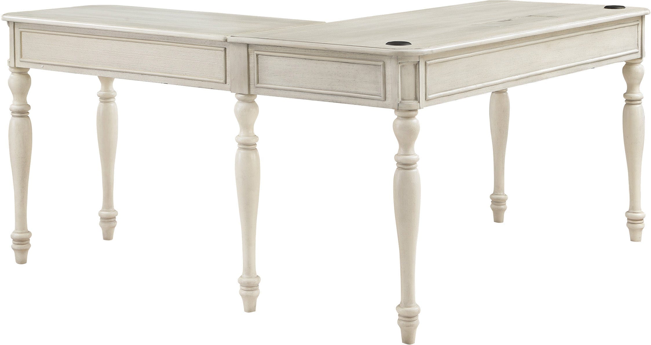 Office Star Country Meadows L-Shaped Desk with Power Outlet [CML6060] - Perfect for Home Office, Gaming Setup & Small Workspace