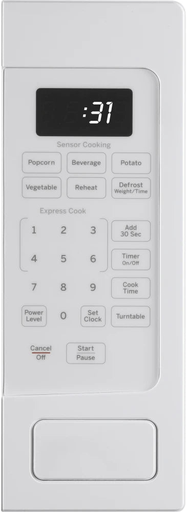 GE Profile PEM31DFWW 24-Inch Countertop Microwave Oven in White - Compact Space-Saving Design for Small Kitchens, Dorms & Offices