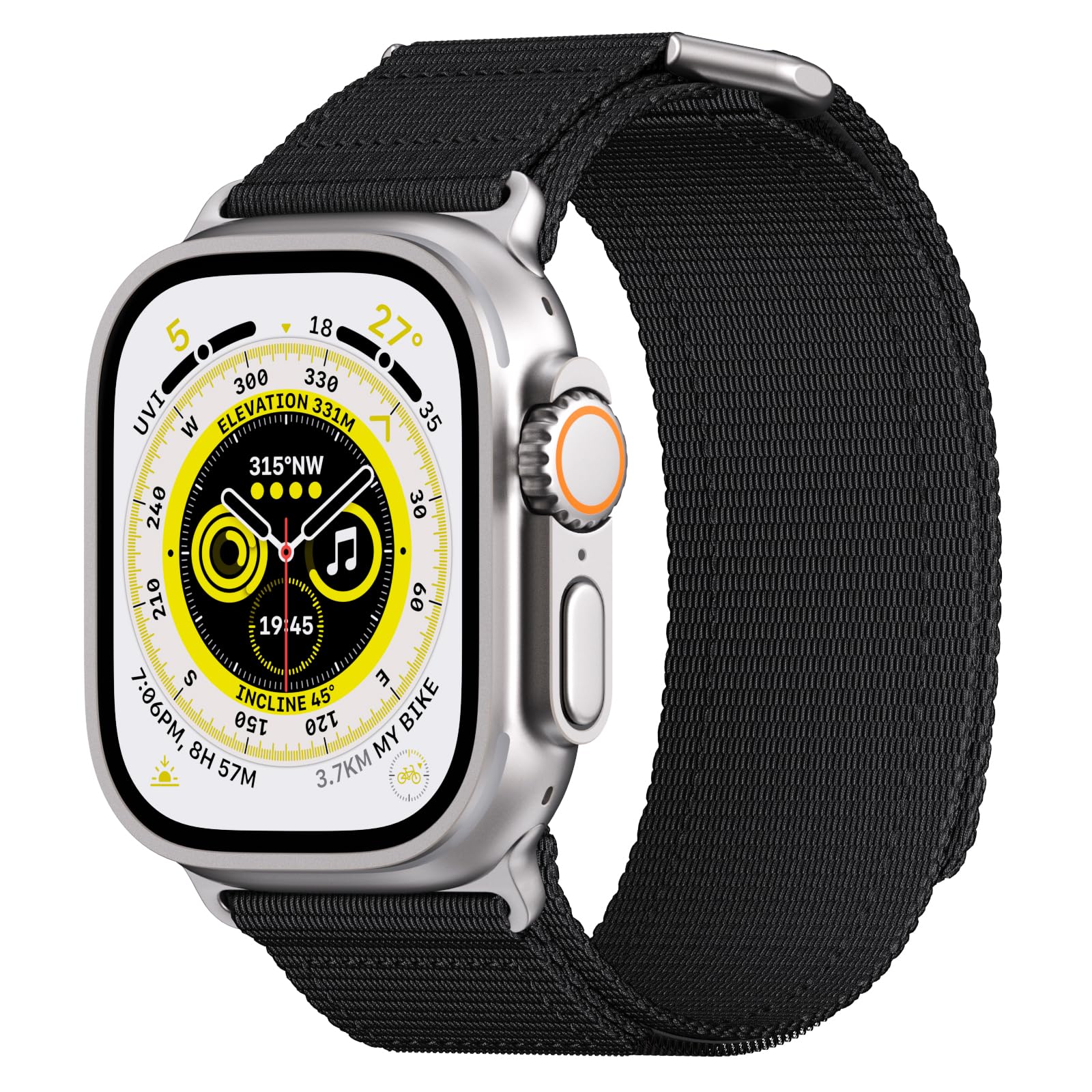 PremiFit Ultra Band for Apple Watch - Compatible with Apple Watch Ultra 2/Ultra 49mm, Series 9/8/7 45mm, SE2/SE/6/5/4 44mm, 3/2/1 42mm - Durable Nylon Sport Strap for Men & Women - Perfect for Running, Gym & Outdoor Activities