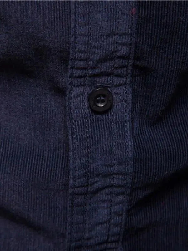 Men's Corduroy Slim Fit Button Down Shirt - Casual Long Sleeve Wrinkle Resistant Top for Work, Date Night & Fall Outfits