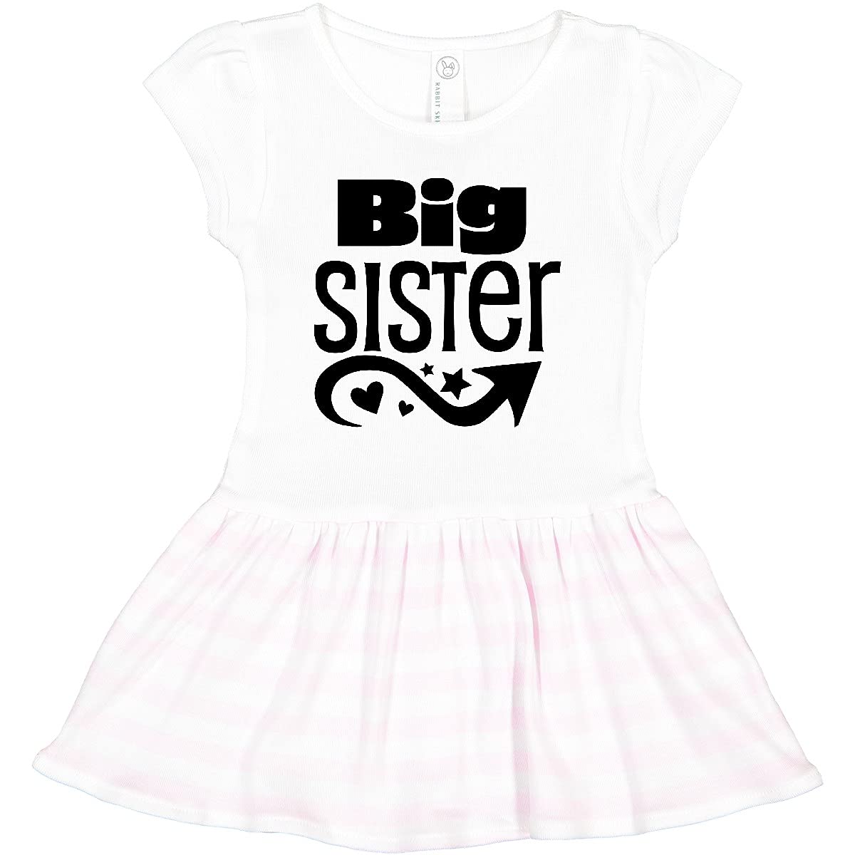 Inktastic Big Sister Toddler Dress - Cute Arrow, Stars & Hearts Design for Baby Girls | Perfect for Family Photos, Birthday Parties & Everyday Wear