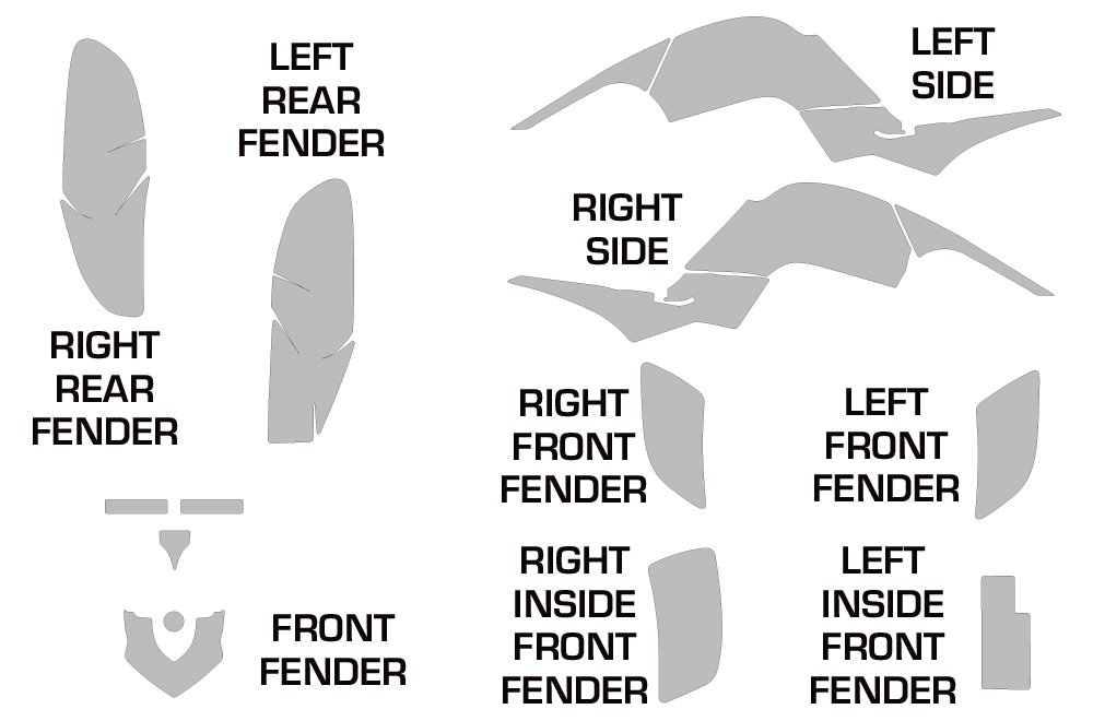 AMR Racing ATV Graphics Kit Sticker Decal for Yamaha Raptor 660 (2001-2005) - Teck White Design | High-Quality Durable ATV Decals for Off-Road Racing & Trail Riding